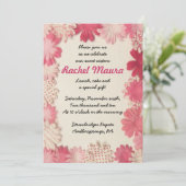 Papier Blume Hot Pink 16 . Geburtstag 16 Einladung (Stehend Vorderseite)