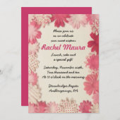 Papier Blume Hot Pink 16 . Geburtstag 16 Einladung (Vorne/Hinten)