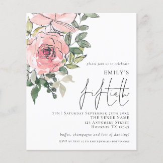 PAPIER Blush Pink Florals Fiftieth Birthday Einlad