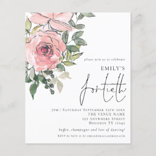 PAPIER Blush Pink Florals Fortieth Birthday Einlad