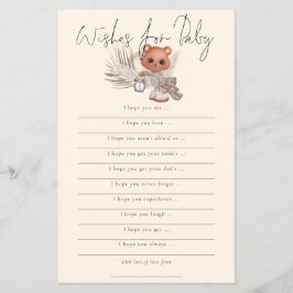 PAPIER | Boho Chic Bear Wünsche für Baby Showgame