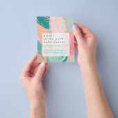 PAPIER | Boho Coral Aquamarin Blätter Picnic Baby  (Gruppe)