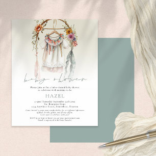 PAPIER Boho Vintage Kleidung Skript Babyparty
