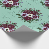 Papier Cadeau Botanique Bouquet de Roses Violettes Geschenkpapier (Ecke)