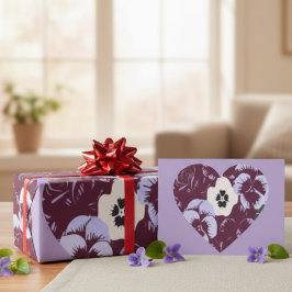 Papier cadeau Saint-Valentin Cœur de Violettes Geschenkpapier