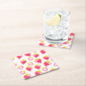 Papier-Coaster Sweet Strawberry Rechteckiger Pappuntersetzer (Vor Ort)