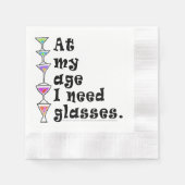 PAPIER COCKTAIL NAPKINS - In meinem Alter brauche  Serviette (Vorderseite)