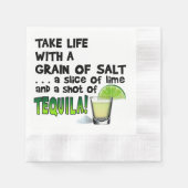 PAPIER COCKTAIL NAPKINS - LEBEN, LIMON, SALZ, TEQU SERVIETTE (Vorderseite)