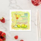 PAPIER COCKTAIL NAPKINS - LEMON DROP MARTINI SERVIETTE (Beispiel)