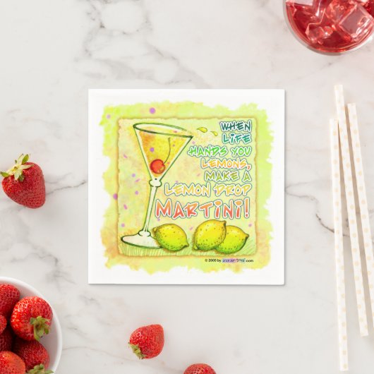 PAPIER COCKTAIL NAPKINS - LEMON DROP MARTINI SERVIETTE (Beispiel)