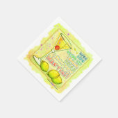PAPIER COCKTAIL NAPKINS - LEMON DROP MARTINI SERVIETTE (Ecke)