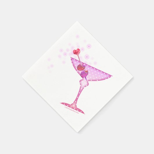 PAPIER COCKTAIL NAPKINS - PINK MARTINI SERVIETTE (Ecke)