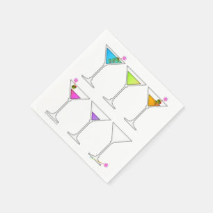 PAPIER COCKTAIL NAPKINS - VERSCHWINDENDE MARTINI SERVIETTE