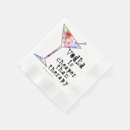 PAPIER COCKTAIL NAPKINS, VODKA CHEAPER ALS THERAPI SERVIETTE (Ecke)