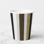 Papier-Cup Beige Brown Streifen Pappbecher (Vorderseite)