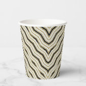 Papier Cup Black Gold & White Strip Pappbecher (Vorderseite)