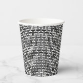 Papier Cup Black & White Strip Pappbecher (Vorderseite)