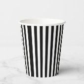 Papier Cup Black & White Strip Pappbecher (Rückseite)