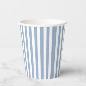 Papier Cup Blau & Weiß Streifen Pappbecher (Vorderseite)