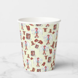 Papier-Cup Cowboy und Pferdebraun Pappbecher