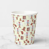 Papier-Cup Cowboy und Pferdebraun Pappbecher (Links)