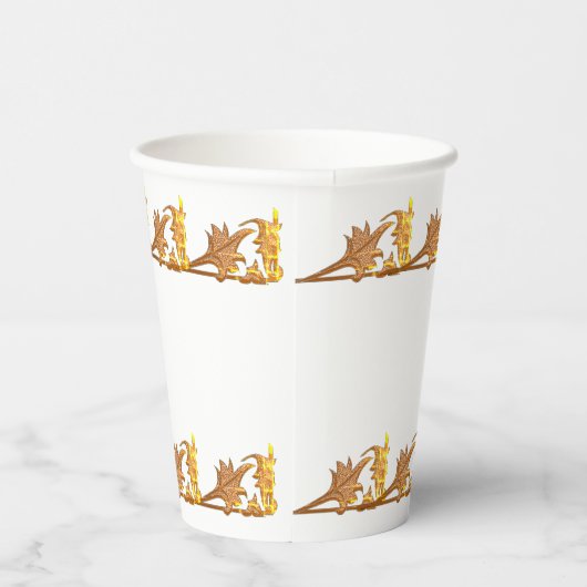 Papier-Cup - Eisen mit goldenem Winkel Pappbecher (Rechts)
