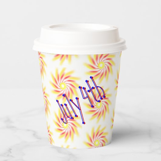 Papier-Cup - Feuerwerk für den vierten Pappbecher (Vorderseite)