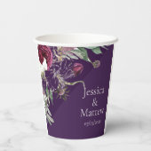 Papier-Cup für kundenspezifische violette Blumen Pappbecher (Rückseite)