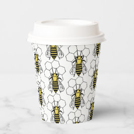 Papier-Cup - Gelbe und Schwarze Bienen Pappbecher
