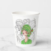 Papier Cup Green Flapper Girl Pappbecher (Rückseite)