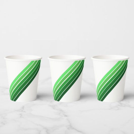 Papier-Cup - Grüne Diagonalstreifen Pappbecher (Multi)