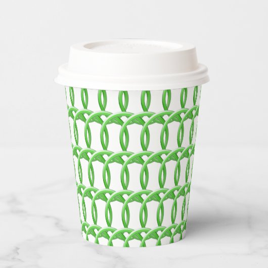 Papier-Cup - Interwoven Green Rings Pappbecher (Links)