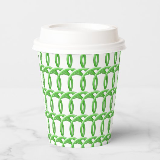 Papier-Cup - Interwoven Green Rings Pappbecher (Vorderseite)