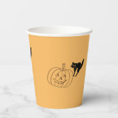 Papier Cup - Kürbis und Schwarze Katze Pappbecher (Rückseite)