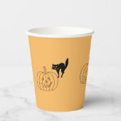 Papier Cup - Kürbis und Schwarze Katze Pappbecher (Vorderseite)