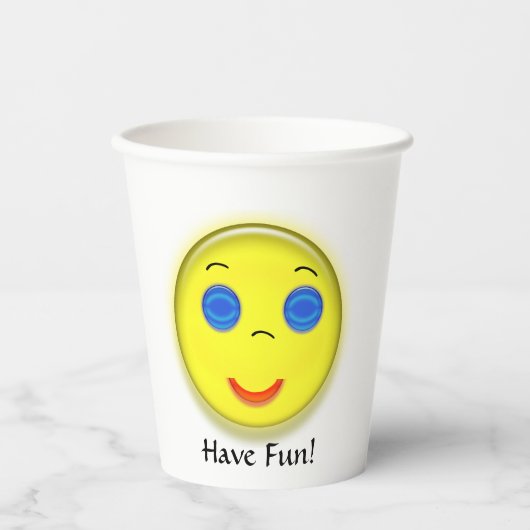 Papier-Cup - Lächelndes Sonnengesicht Pappbecher (Vorderseite)