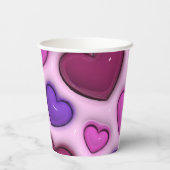 Papier-Cup mit 3D-glänzenden Herzen Pappbecher (Rückseite)