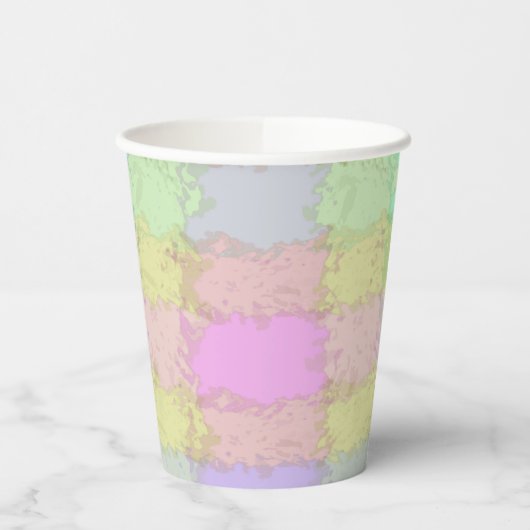 Papier Cup Multicolor Pastel Kariert Pappbecher (Links)