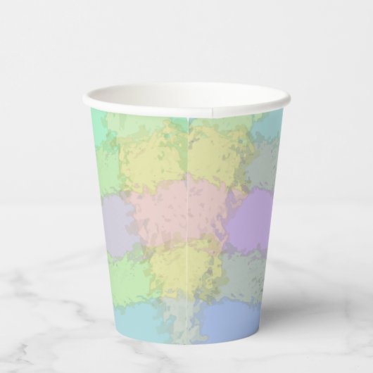 Papier Cup Multicolor Pastel Kariert Pappbecher (Rechts)