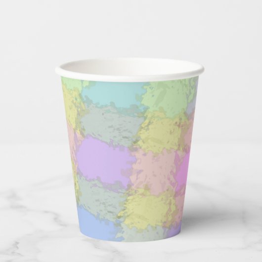 Papier Cup Multicolor Pastel Kariert Pappbecher (Vorderseite)