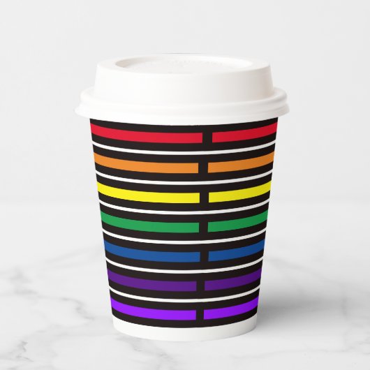 Papier-Cup - Rainbow-farbene Bars Pappbecher (Links)
