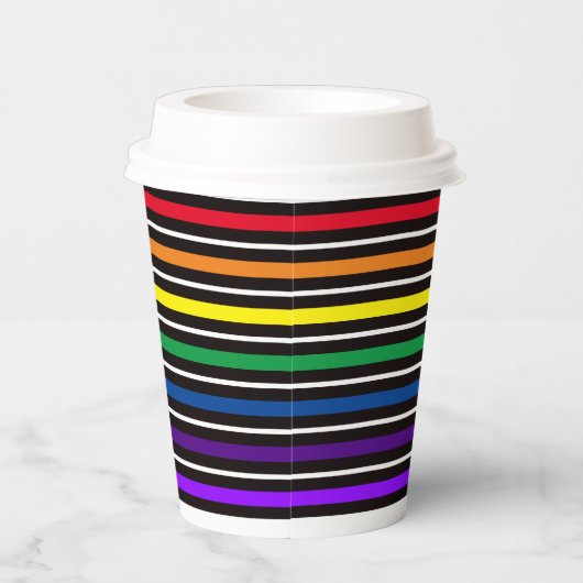 Papier-Cup - Rainbow-farbene Bars Pappbecher (Rechts)