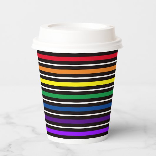 Papier-Cup - Rainbow-farbene Bars Pappbecher (Vorderseite)