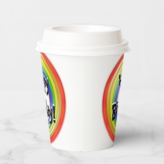 Papier-Cup - Rainbow-farbene Kreise Pappbecher (Rechts)