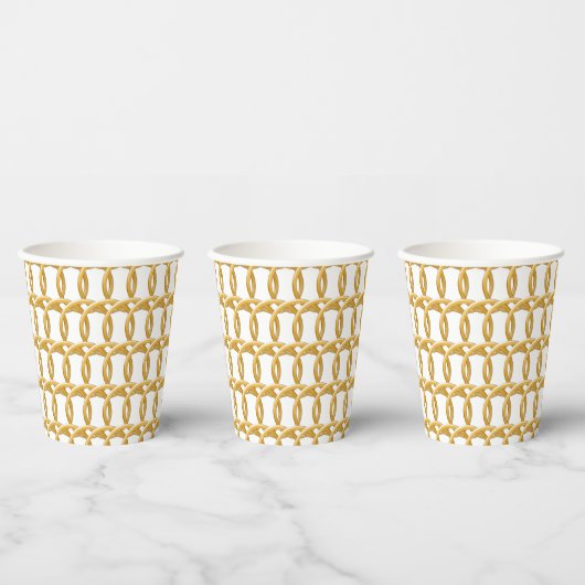 Papier-Cup - Ringe in Gold Pappbecher (Multi)