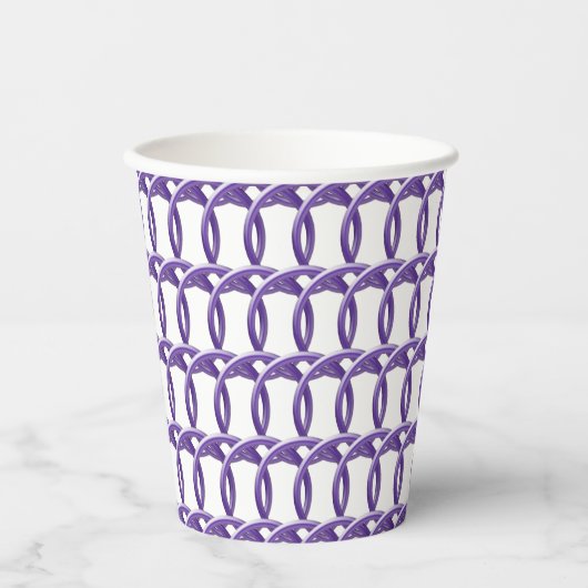 Papier-Cup - Ringe in Lila Pappbecher (Vorderseite)
