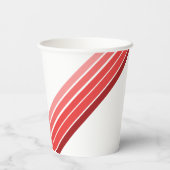 Papier-Cup - Schattierungen aus roten, diagonalen  Pappbecher (Rückseite)