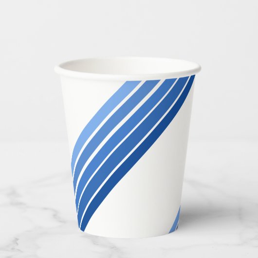 Papier-Cup - Schattierungen von blauen diagonalen Pappbecher (Vorderseite)