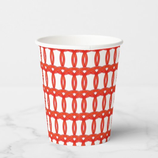 Papier-Cup - Wölfe in Rot Pappbecher (Rechts)