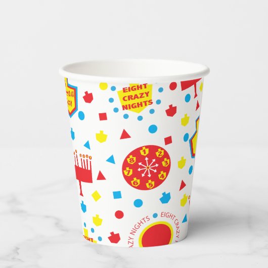 Papier Cups FARBIG 8 CRAZY NIGHTS 8 oz. Pappbecher (Rückseite)